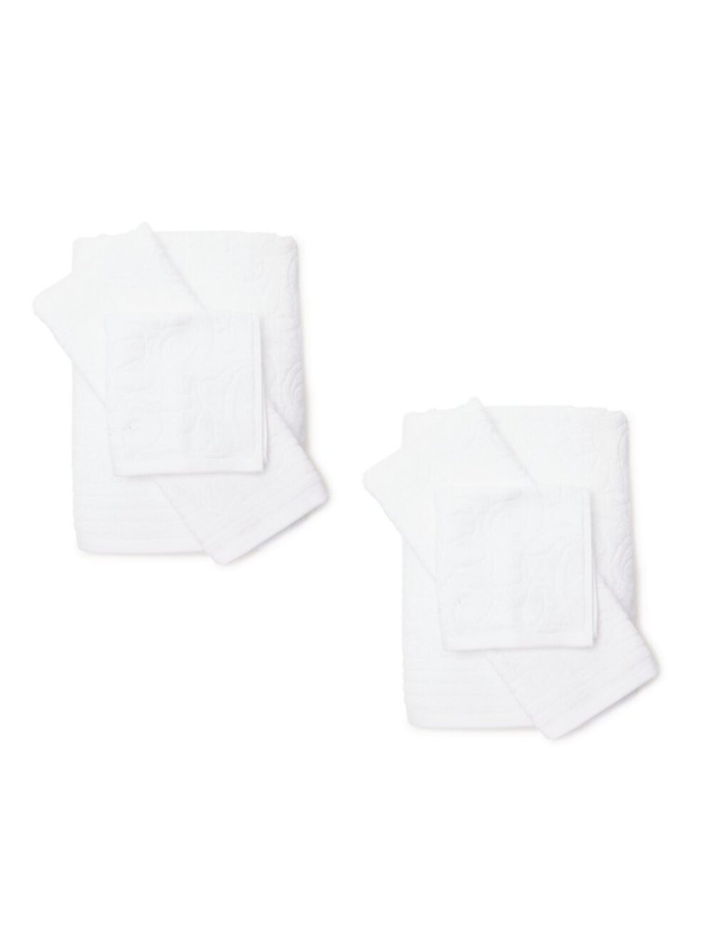 new 6-pc Jacquard Textured Velour 100% Cotton Towel Set w/ 2 Bath 2 Hand 2 Wash
